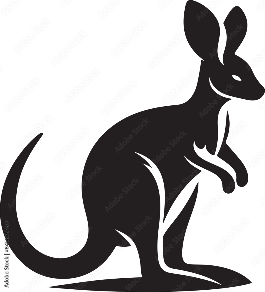 Naklejka premium wallaby silhouette vector illustrationd