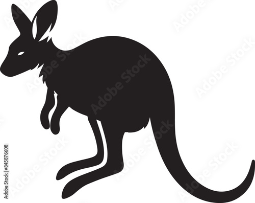 wallaby silhouette vector illustrationd