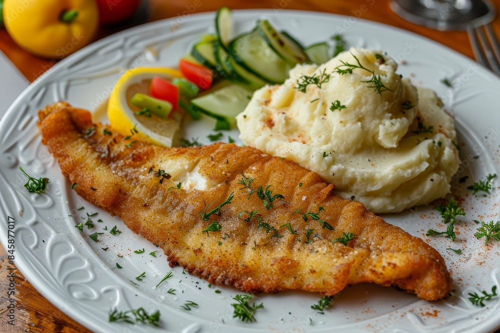 Zander the Fish Lemon and Mash with Veggies Zander the Fish Lemon and Mash with Veggies