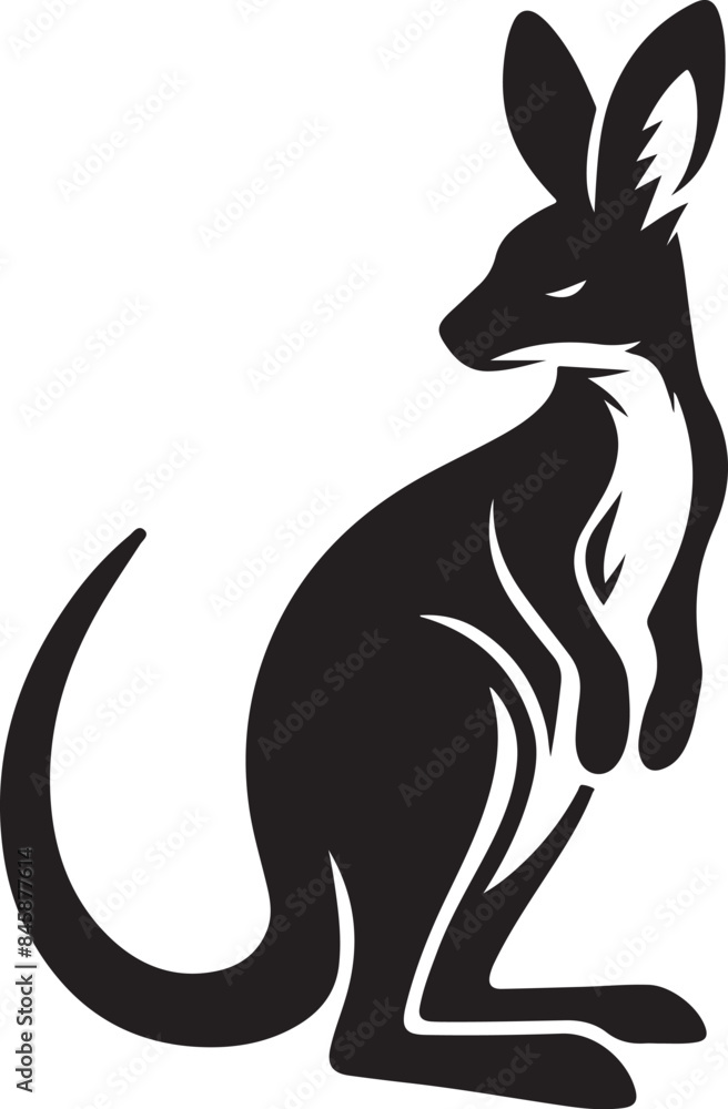 Naklejka premium wallaby silhouette vector illustrationd