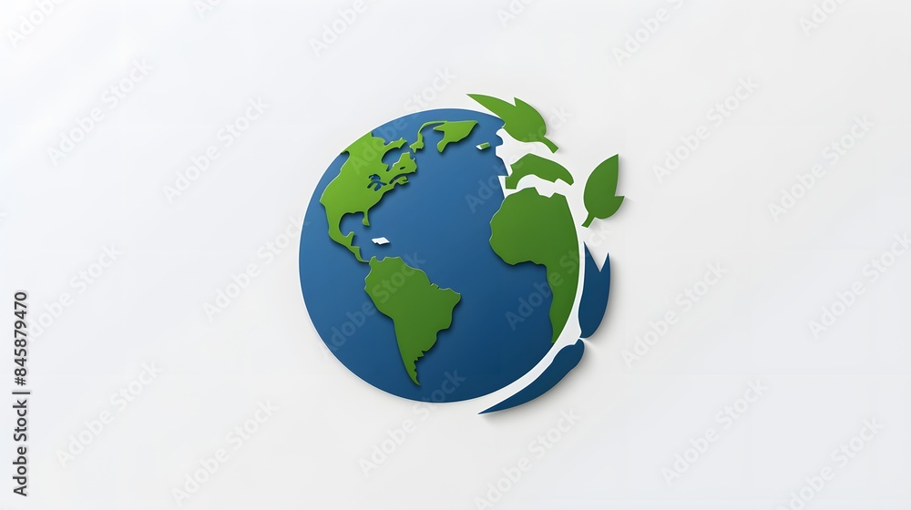 Earth day concept on white background, World environment day