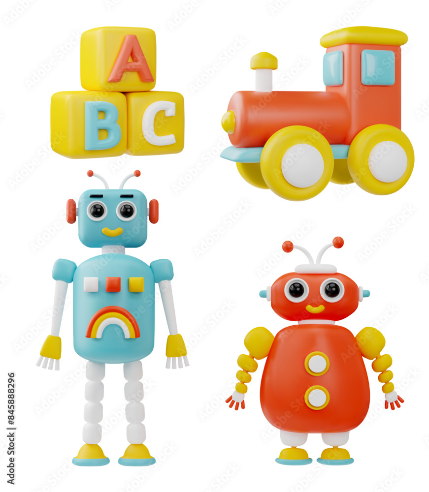 3D kid toys set. 3D kid toys set.
