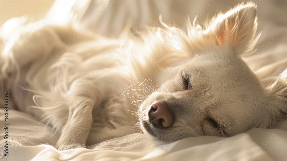 Sleeping white dog