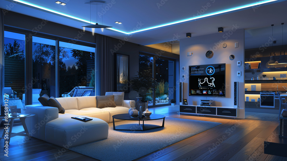 Smart Living: Smart home design that seamlessly integrates technology with everyday living, innovative spaces equipped with smart features, automated systems for modern lifestyles Smart Living: Smart home design that seamlessly integrates technology with everyday living, innovative spaces equipped with smart features, automated systems for modern lifestyles
