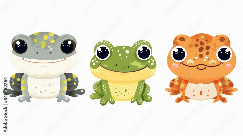 Frog. Flat vector illustration of cute animal. Baby nursery art. Frog. Flat vector illustration of cute animal. Baby nursery art.
