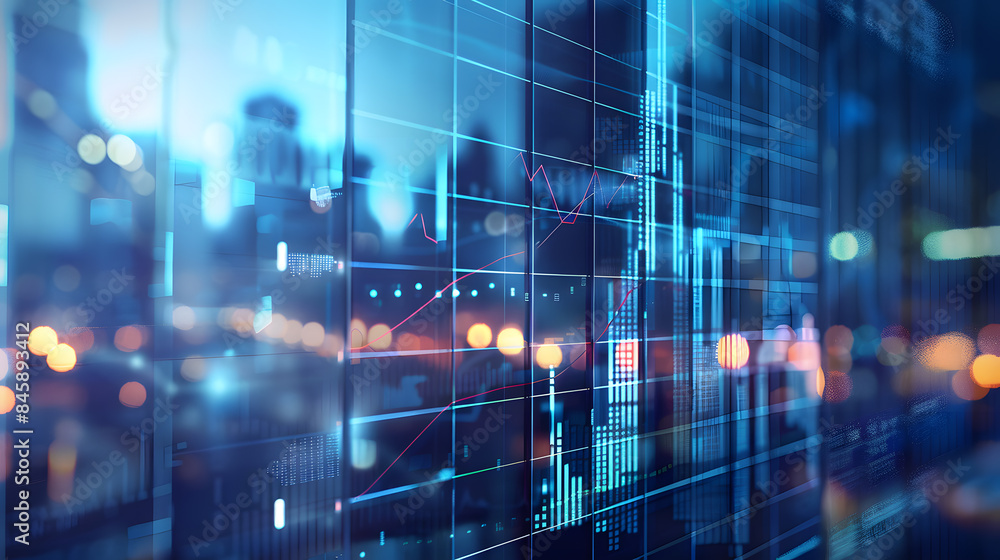 Financial business background with graphs, stacks of coins and pen for writing. AI Generated Financial business background with graphs, stacks of coins and pen for writing. AI Generated