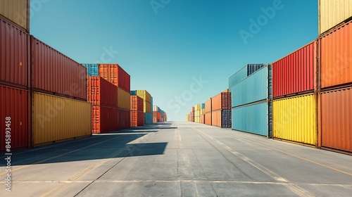 Wallpaper Mural Yard with container with  clear blue sky Torontodigital.ca