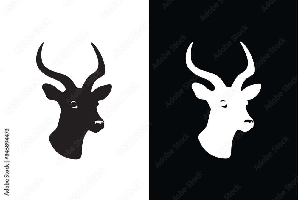 Dear head icon vector template with black background Dear head icon vector template with black background