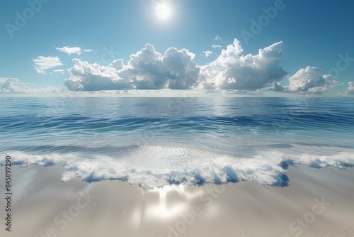 Tranquil Ocean Waves Under Clear Sky