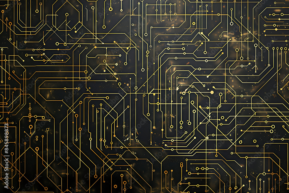 nspired by electronic circuits, with lines, dots, and patterns imitating electrical pathways and microchips, creating a modern and high-tech visual effect nspired by electronic circuits, with lines, dots, and patterns imitating electrical pathways and microchips, creating a modern and high-tech visual effect