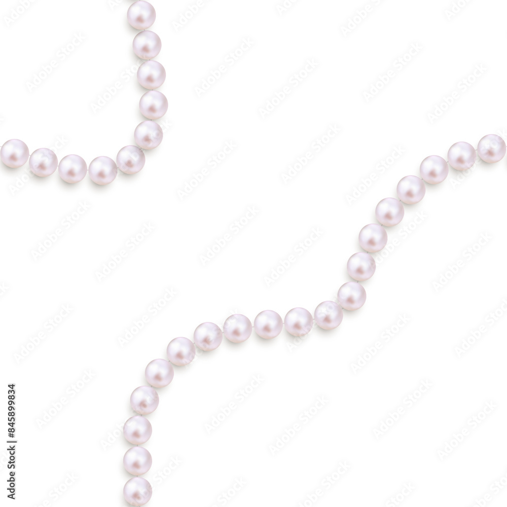 Fototapeta premium Pearl. Jewelry. Seamless pattern. Beautiful vector background. Beads. Pearl necklace.