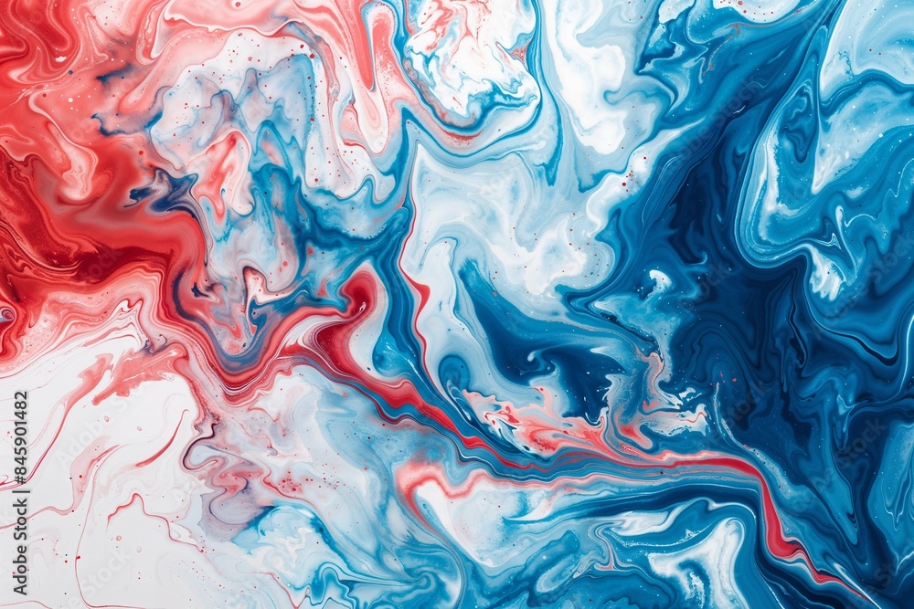Obraz premium Abstract fluid red white and blue background 