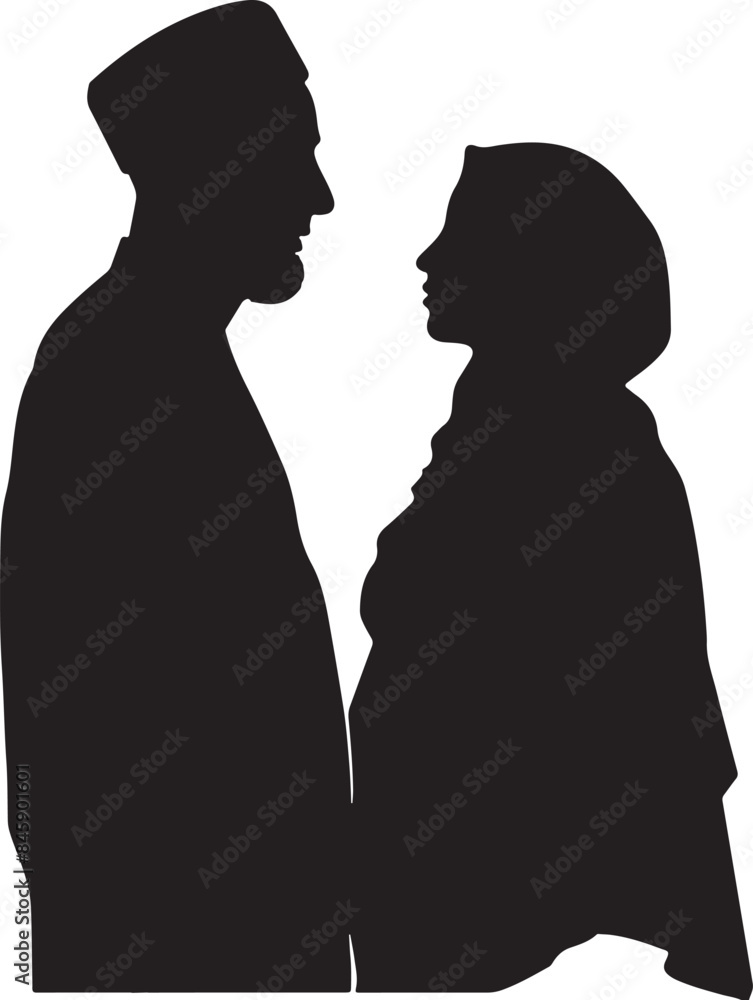 muslim couple silhouette