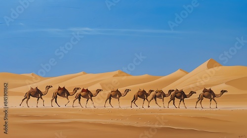 Camels in the dunes
