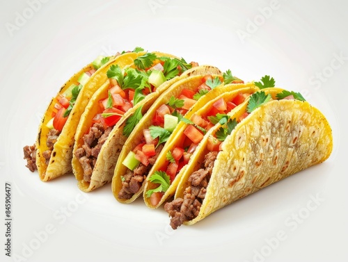 Tacos, street fast food, mexican cuisine popular dish. AI