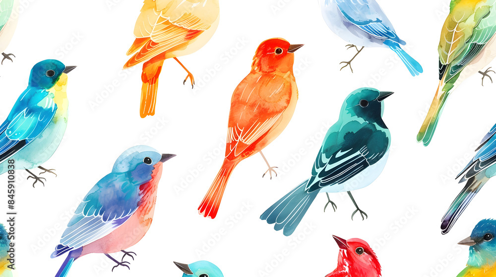 Birds colorful on white background. png Birds colorful on white background. png