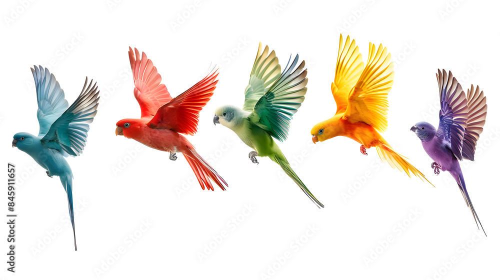 Obraz premium Birds colorful on white background. png