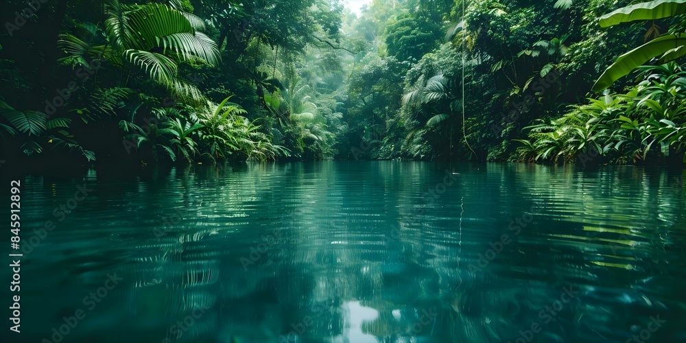 Exploring Costa Rica's Lush Rainforest and Tranquil Waterways for a Nature Photography Adventure. Concept Nature Photography, Costa Rica, Rainforest Exploration, Waterway Tranquility, Lush Landscapes Exploring Costa Rica's Lush Rainforest and Tranquil Waterways for a Nature Photography Adventure. Concept Nature Photography, Costa Rica, Rainforest Exploration, Waterway Tranquility, Lush Landscapes
