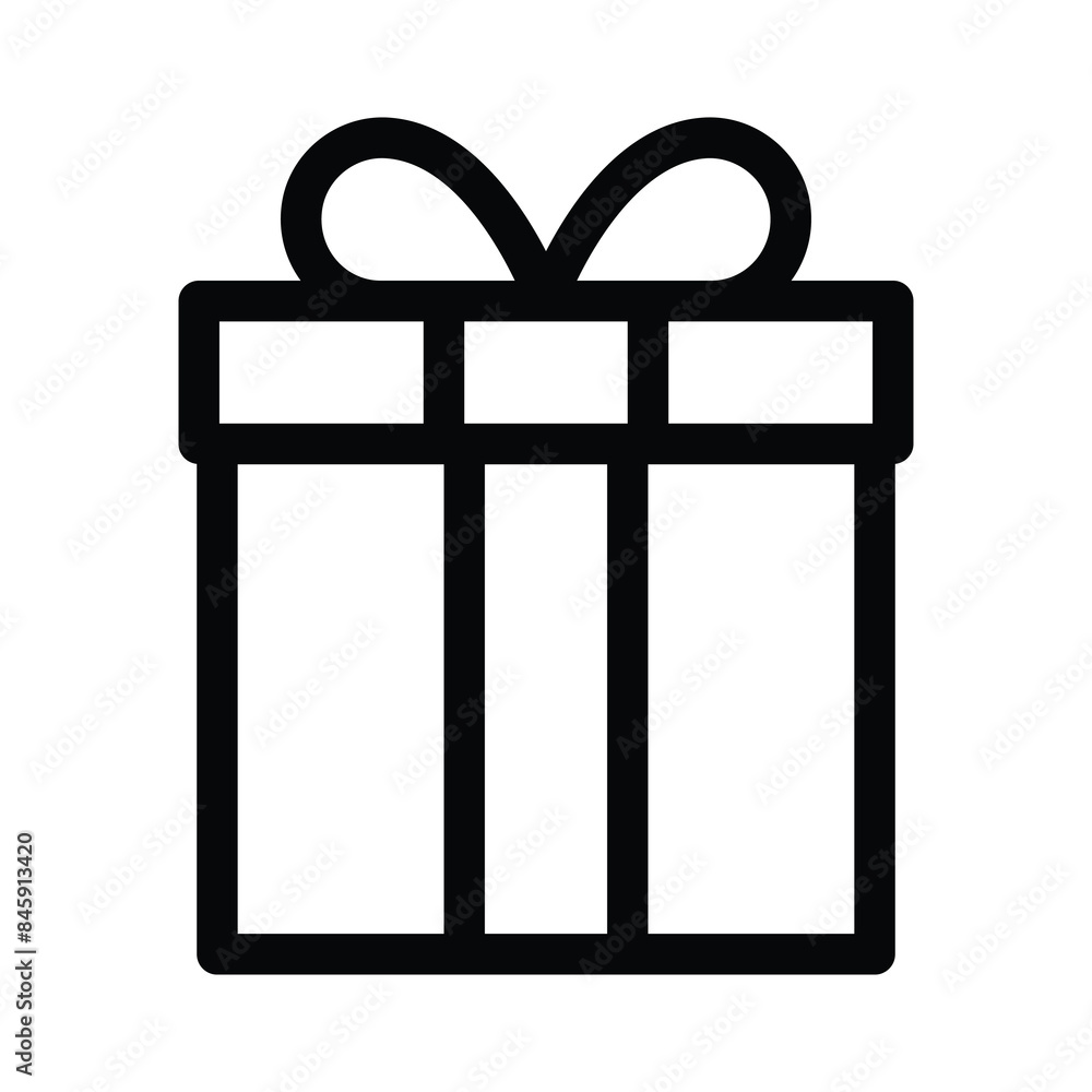 Birthday Gift vector icon on white background. gift box wrapped in a ribbon with a bow Birthday Gift vector icon on white background. gift box wrapped in a ribbon with a bow
