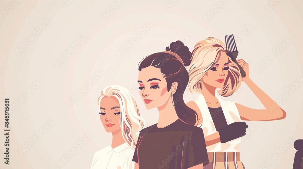Portrait of Women in Artistic Illustration Style Portrait of Women in Artistic Illustration Style
