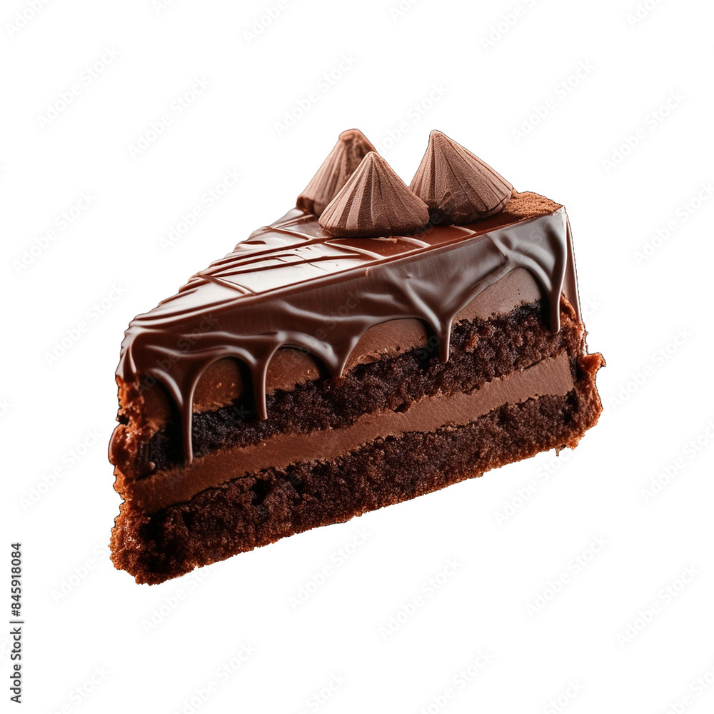 Chocolate cake isolated on transparent background Chocolate cake isolated on transparent background