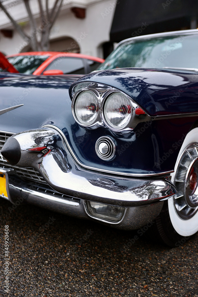 front profile of a classic 1950s auto front profile of a classic 1950s auto