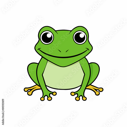 Charming Frog Vector Illustrations on White Background: Perfect for Design Projects