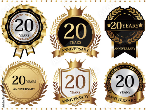 高級感のある20周年記念のエンブレムセット