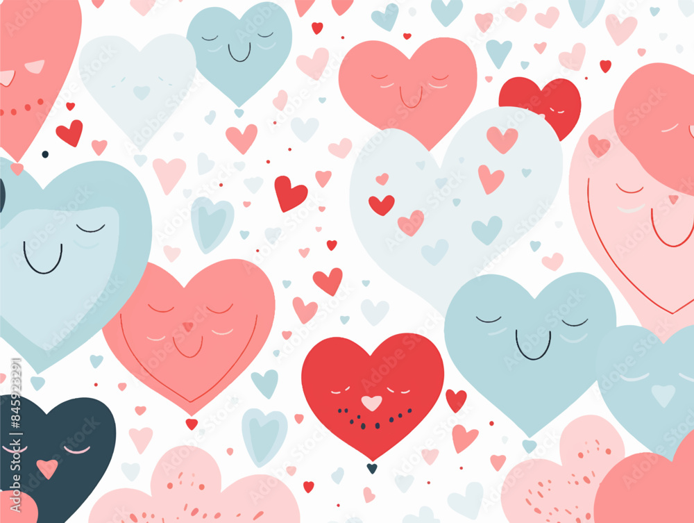Set love heart doodle seamless pattern vector illustration for Happy Valentine's Day Set love heart doodle seamless pattern vector illustration for Happy Valentine's Day