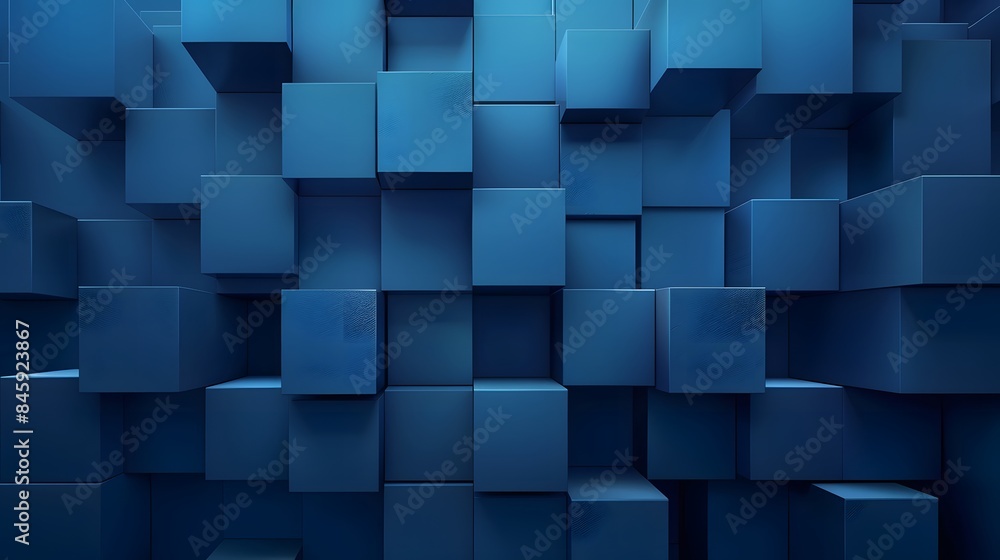 Blue 3D cubes background. Abstract geometric pattern for wallpaper, poster, and banner. Modern and technological design Blue 3D cubes background. Abstract geometric pattern for wallpaper, poster, and banner. Modern and technological design