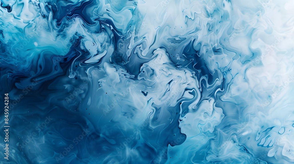 Abstract blue liquid marble texture. Fluid art background for wallpaper, poster, and banner. Modern and artistic design