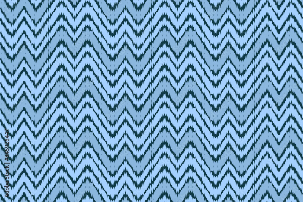 Blue with zig-zag lines Ethnic Seamless Pattern Ikat geometric Indian style.Tribal ethnic texture. seamless striped pattern in Aztec style.Indian, Gypsy, and African rug. Bohemian. Blue with zig-zag lines Ethnic Seamless Pattern Ikat geometric Indian style.Tribal ethnic texture. seamless striped pattern in Aztec style.Indian, Gypsy, and African rug. Bohemian.
