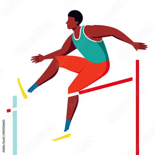 high jumper at the peak of their jump, showcasing incredible elevation and control in the sport