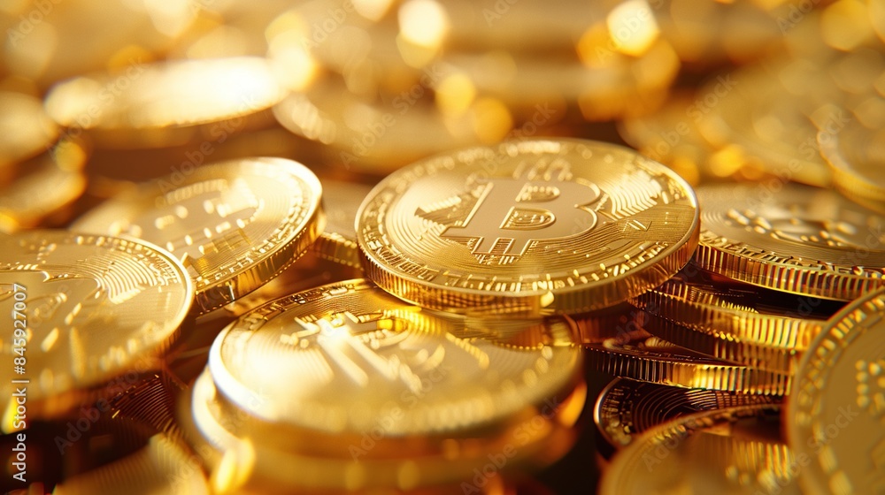 A pile of gold coins stacked on top of each other, perfect for financial or business use A pile of gold coins stacked on top of each other, perfect for financial or business use