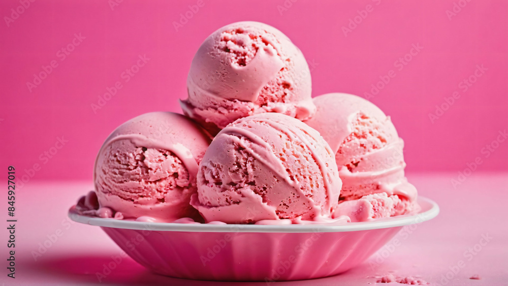 Texture surface of ice cream. Background of strawberry ice cream close-up. Texture surface of ice cream. Background of strawberry ice cream close-up.