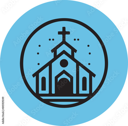 minimalist church logo vector art illustration