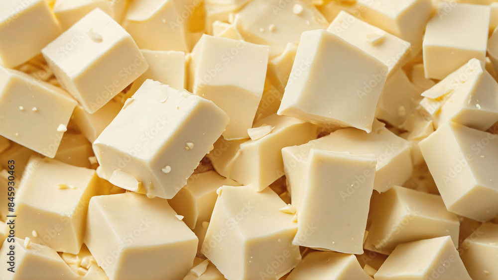 White Milk Chocolate isolated on white background. Broken Chocolate pieces White Milk Chocolate isolated on white background. Broken Chocolate pieces