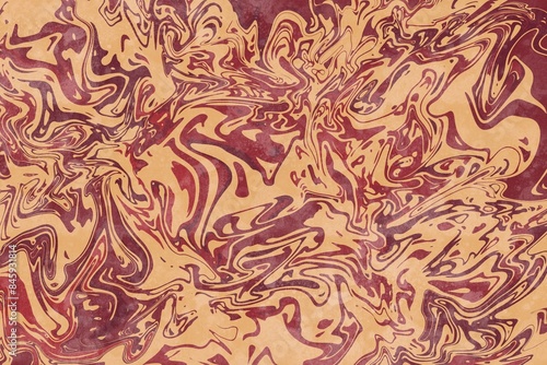 Swirling marbled red-toned abstract illustration background