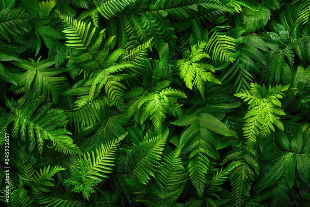 Obraz premium A detailed view of a cluster of green leaves with intricate details