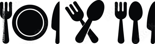 fork spoon knife and spoon set vector