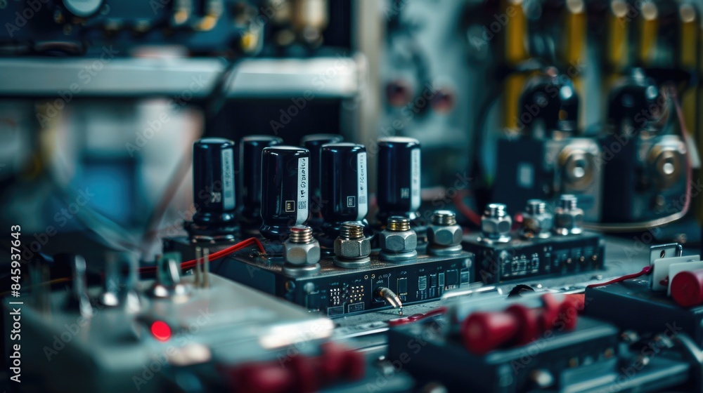 A close-up shot of various electronic components A close-up shot of various electronic components