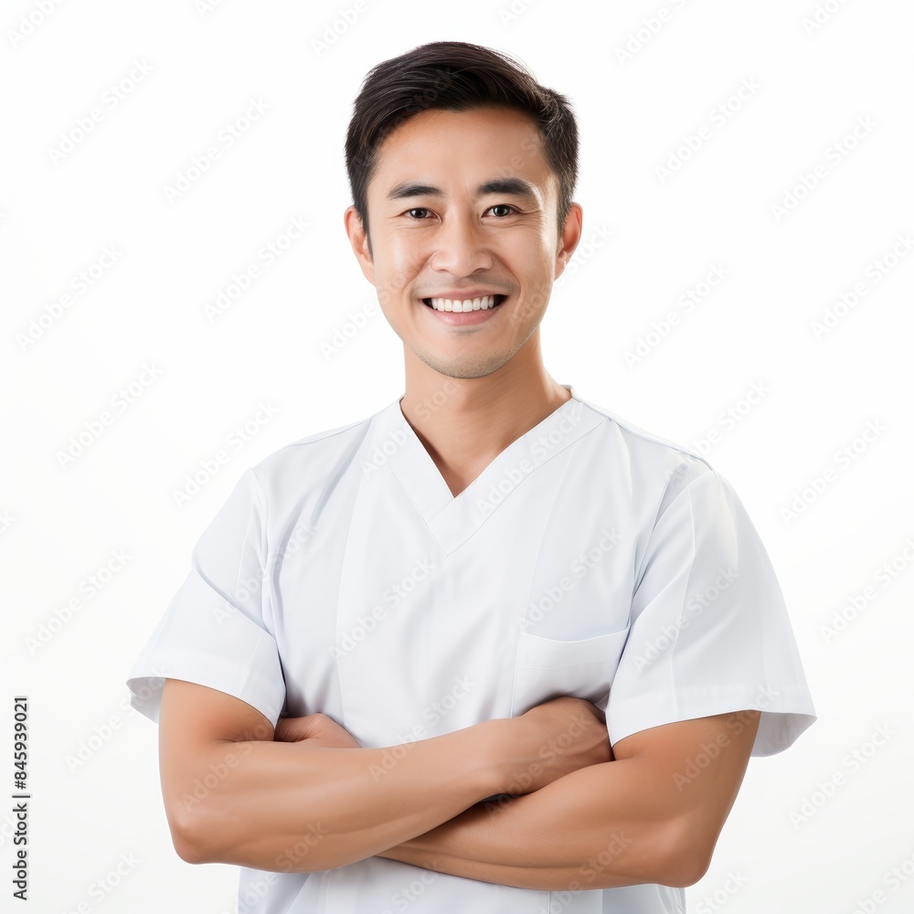 Professional Dentist Portrait on White Background Generative AI Professional Dentist Portrait on White Background Generative AI