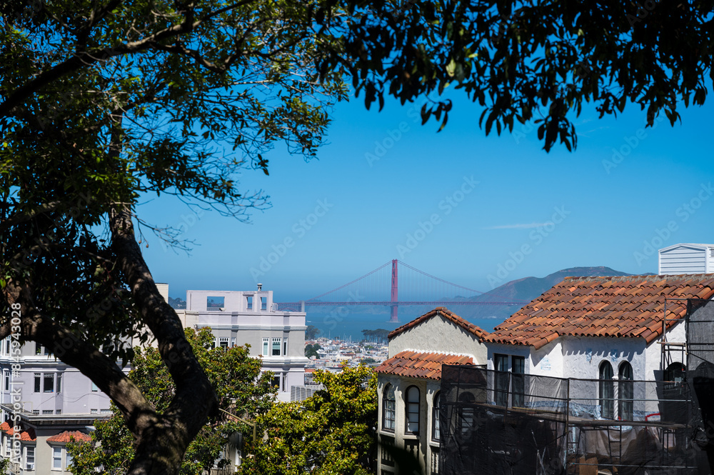 Fototapeta premium Beautiful views of San Francisco and Golden Gate Bridge