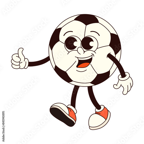 Groovy Soccer Ball Character: Thumbs-Up for the Game!