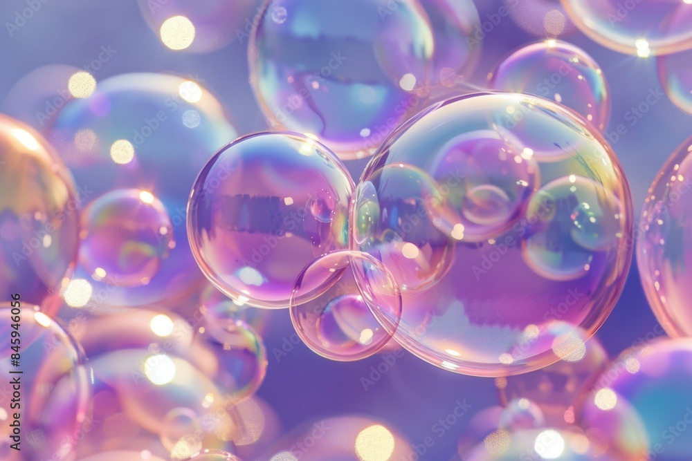 A cluster of bubbles suspended in mid-air, with soft focus and natural lighting A cluster of bubbles suspended in mid-air, with soft focus and natural lighting