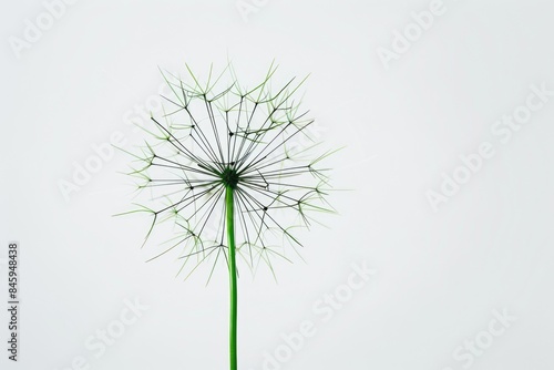 Wallpaper Mural A simple still life image of a single dandelion flower in a vase sitting on a table Torontodigital.ca
