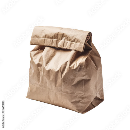 Isolated PNG Brown Paper Bag, GENERATIVE AI