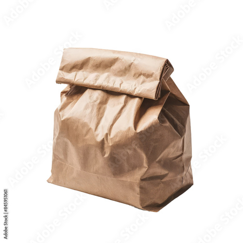 Isolated PNG Brown Paper Bag, GENERATIVE AI