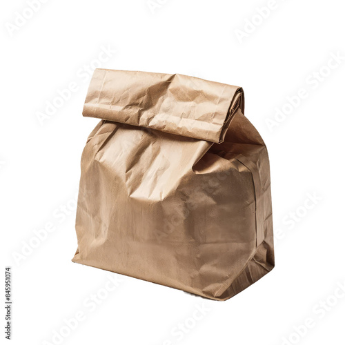 Isolated PNG Brown Paper Bag, GENERATIVE AI