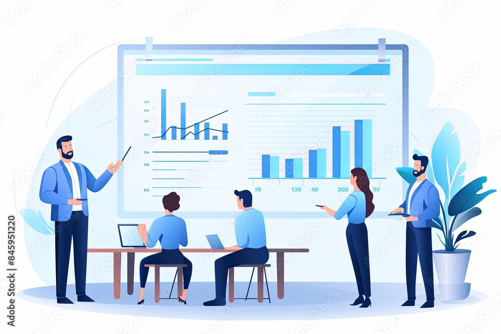 flat vector style illustration, a diverse group of people talking and collaborating flat vector style illustration, a diverse group of people talking and collaborating